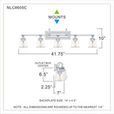 Copper Grove Soctra 5-light Silvertone Bath Light