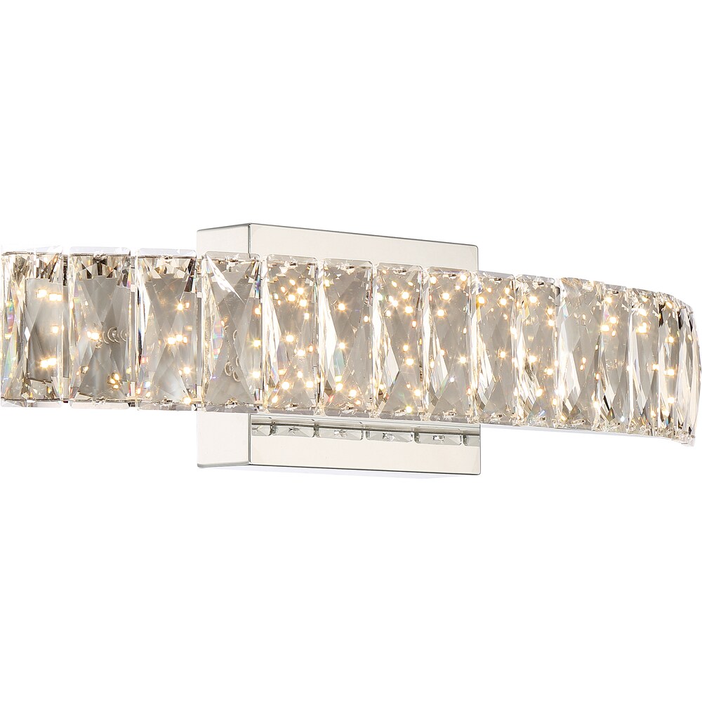 Quoizel Platinum Collection Gala Polished Chrome and Crystal Glass Jeweled Wall Fixture - Silver - Polished Chrome