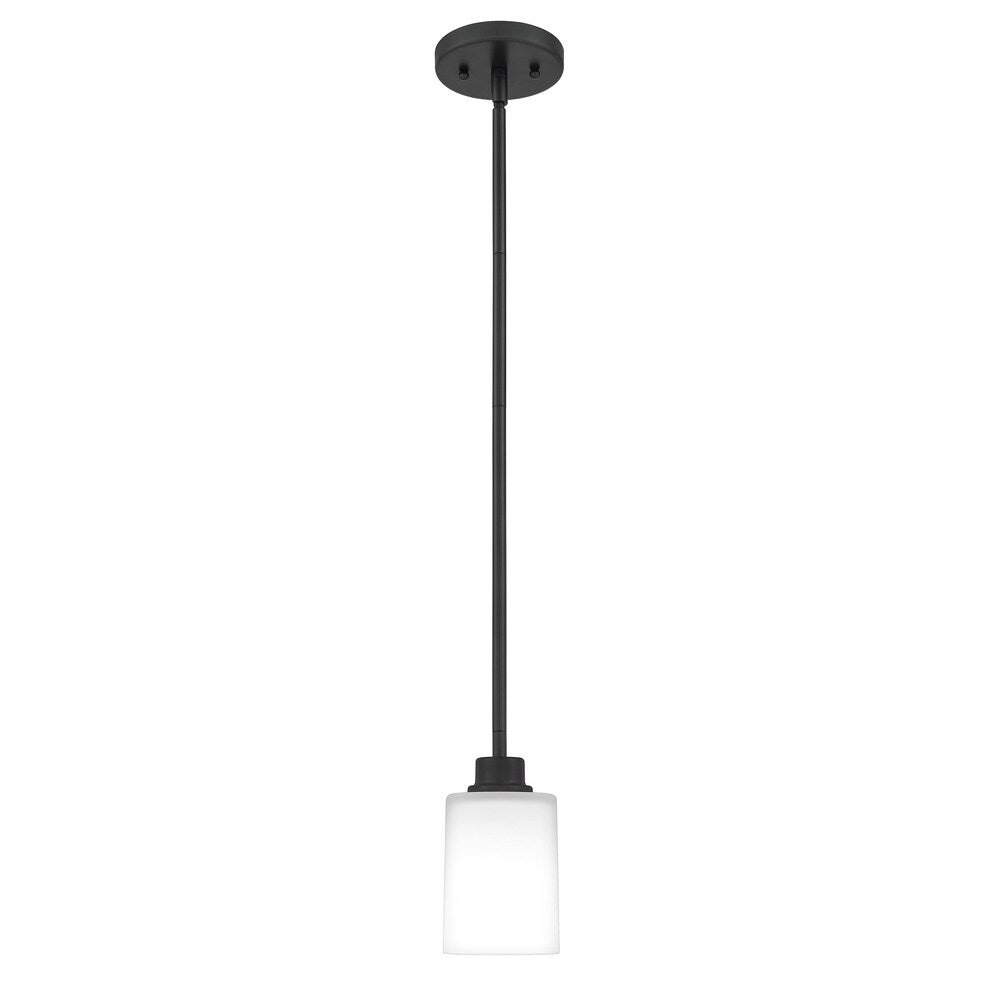 Quoizel Pruitt White Painted Etched Glass 1-light Mini Pendant