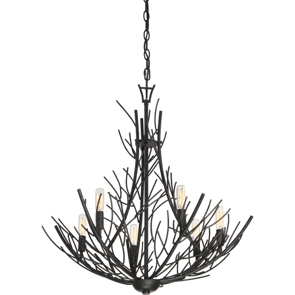Quoizel Thornhill 6-Light Marcado Black Rustic Chandelier