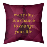 Quotes Faux Gemstone Change Your Life Quote Pillow (w/Rmv Insert)-Spun Poly