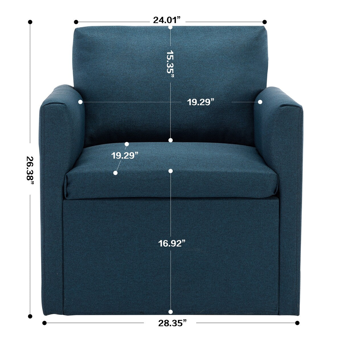 Qwork Modern Upholstered Single Sofa Armchair Accent Chair