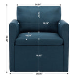 Qwork Modern Upholstered Single Sofa Armchair Accent Chair