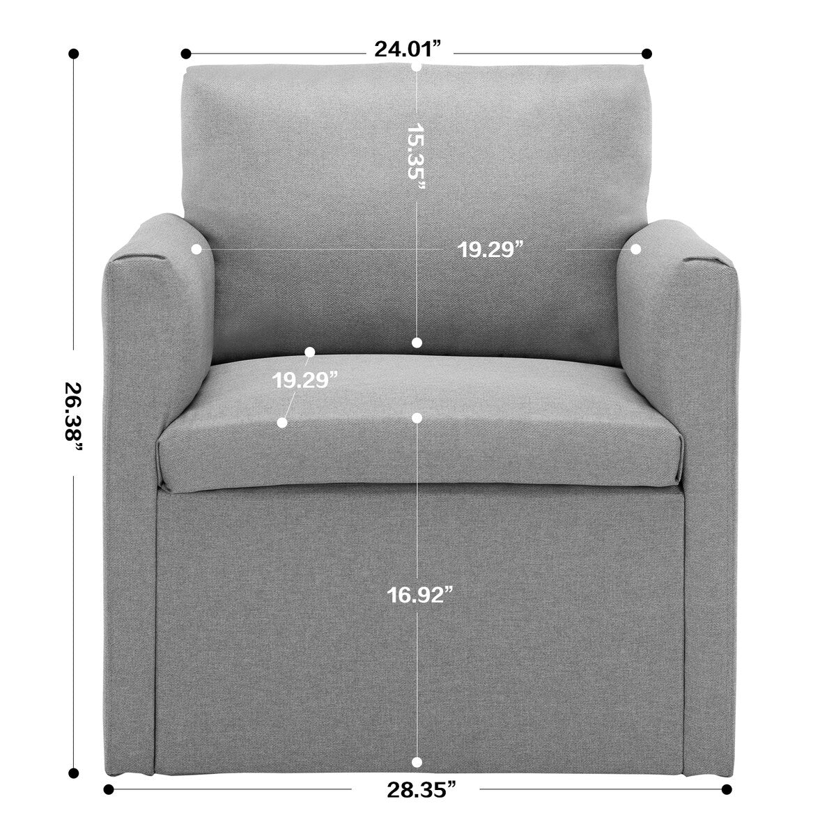 Qwork Modern Upholstered Single Sofa Armchair Accent Chair