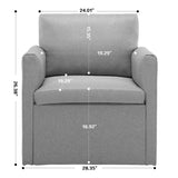 Qwork Modern Upholstered Single Sofa Armchair Accent Chair