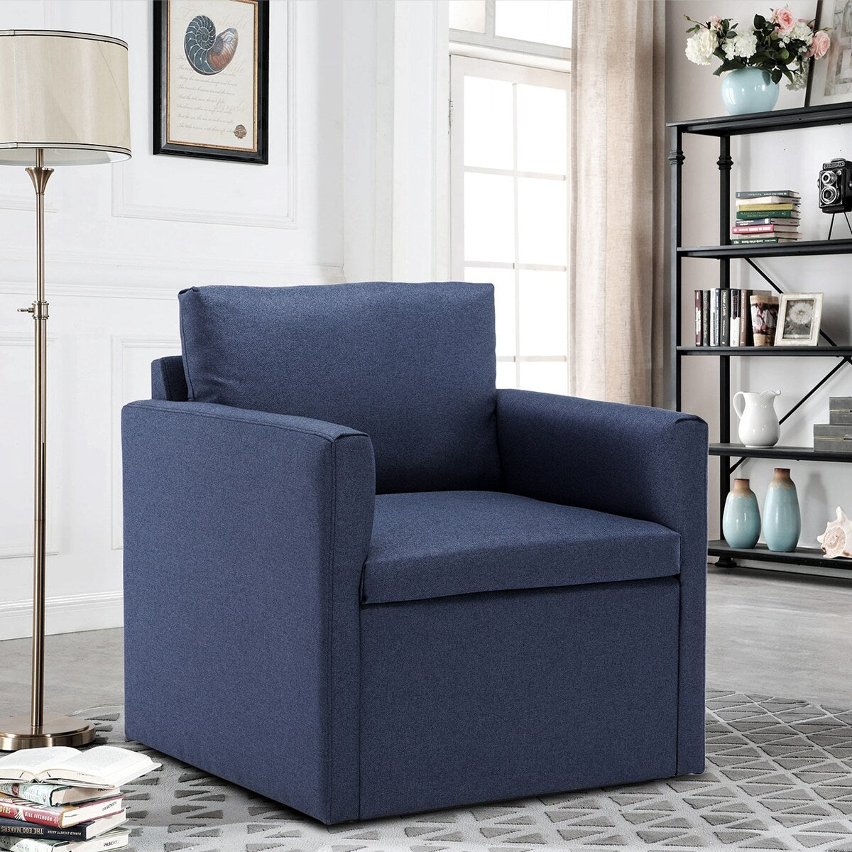 Qwork Modern Upholstered Single Sofa Armchair Accent Chair