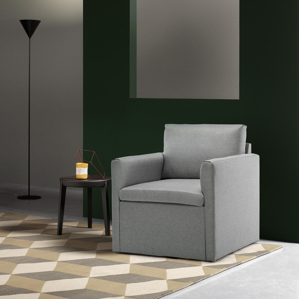 Qwork Modern Upholstered Single Sofa Armchair Accent Chair