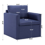 Qwork Modern Upholstered Single Sofa Armchair Accent Chair