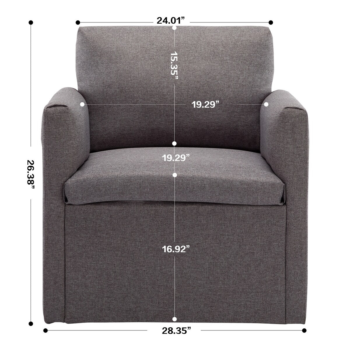 Qwork Modern Upholstered Single Sofa Armchair Accent Chair