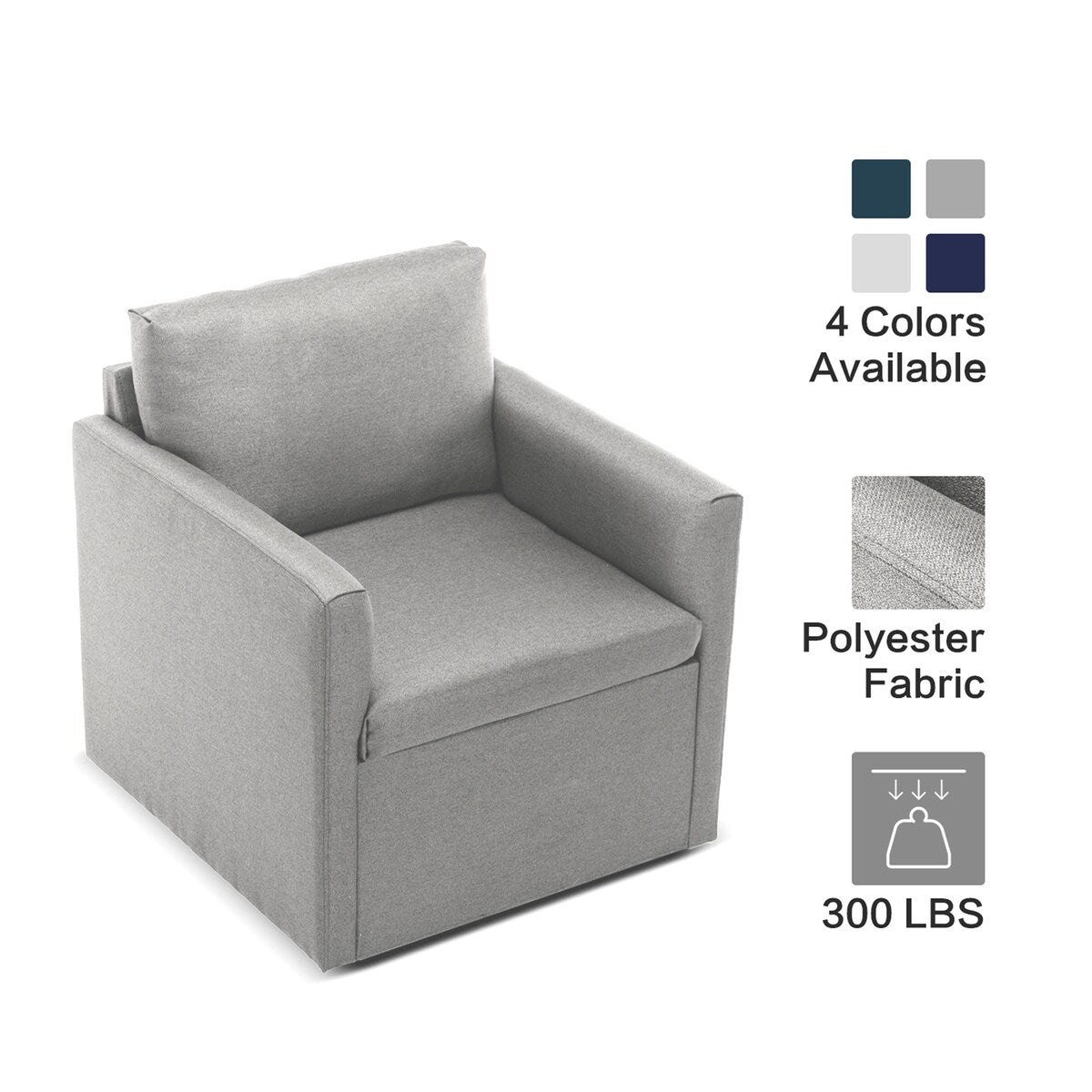 Qwork Modern Upholstered Single Sofa Armchair Accent Chair