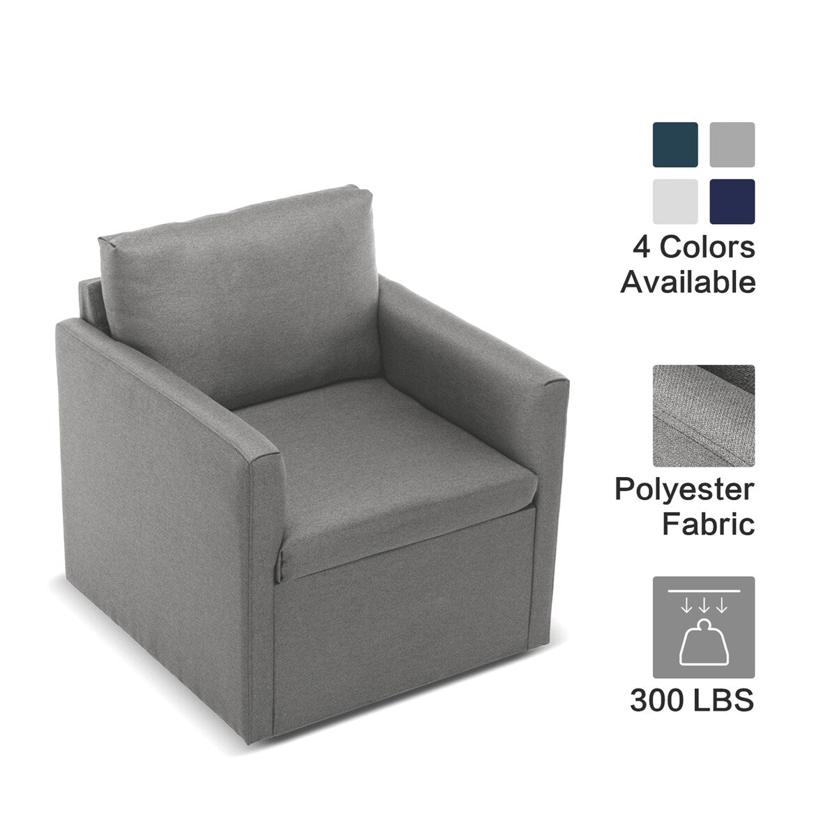 Qwork Modern Upholstered Single Sofa Armchair Accent Chair