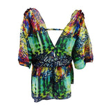 RACHEL Rachel Roy Women's Tail Feathers Electric Printed Cover-Up