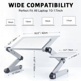 RAINBEAN Adjustable and Foldable Portable Laptop Stand with Mouse Pad