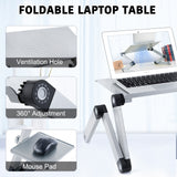 RAINBEAN Adjustable and Foldable Portable Laptop Stand with Mouse Pad