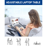 RAINBEAN Adjustable and Foldable Portable Laptop Stand with Mouse Pad