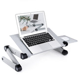 RAINBEAN Adjustable and Foldable Portable Laptop Stand with Mouse Pad