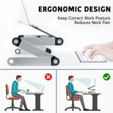 RAINBEAN Adjustable and Foldable Portable Laptop Stand with Mouse Pad