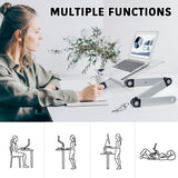 RAINBEAN Adjustable and Foldable Portable Laptop Stand with Mouse Pad