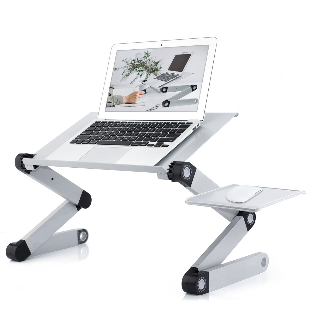 RAINBEAN Adjustable and Foldable Portable Laptop Stand with Mouse Pad
