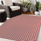 RED GINGHAM DREAM Outdoor Rug By Kavka Designs