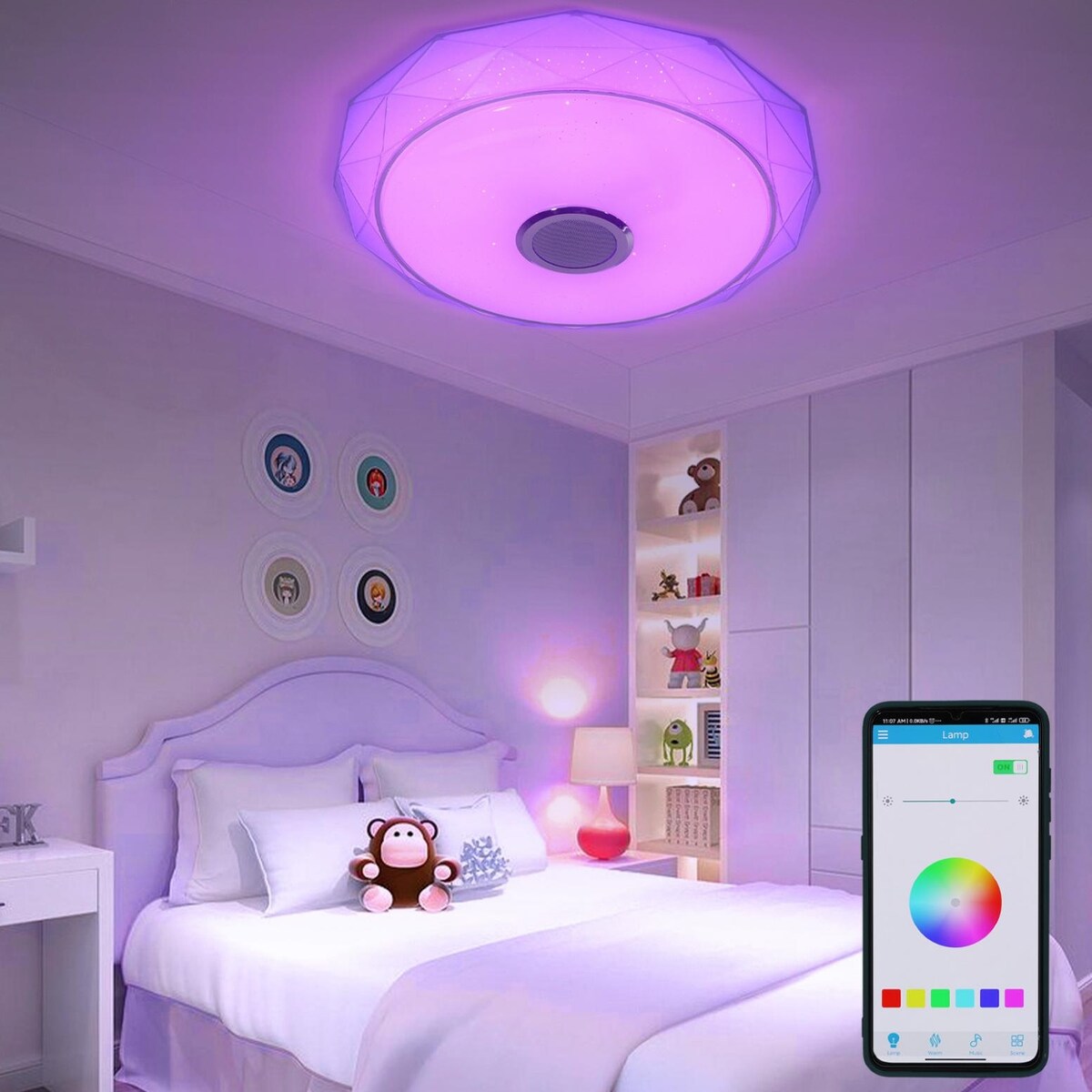 RGB Ceiling Smart Light with Remote Contorl & APP Contorl