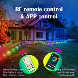 RGB Lights Yard Lights Outdoor Ground Lights,42FT 16LEDs RGB Pathway Lights,Music /Timing/ 3 Dimmable Ground Lights