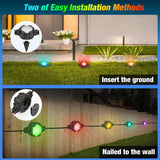 RGB Lights Yard Lights Outdoor Ground Lights,42FT 16LEDs RGB Pathway Lights,Music /Timing/ 3 Dimmable Ground Lights