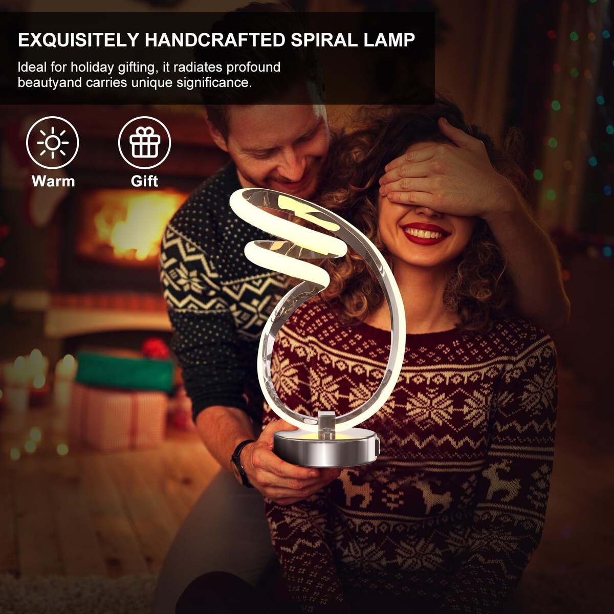 RGB Spiral Table Lamp, with 1 USB Charging Port,7 Colors 10 Light Modes Small Bedside Lamp,24W Dimmable Touch Control Desk Lamp