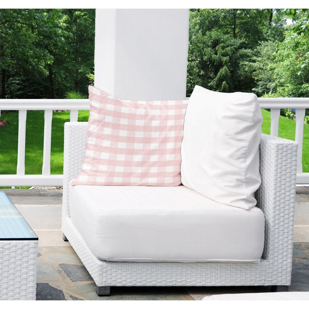 ROSE GINGHAM DREAM Indoor|Outdoor Pillow By Kavka Designs - 18" x 18"