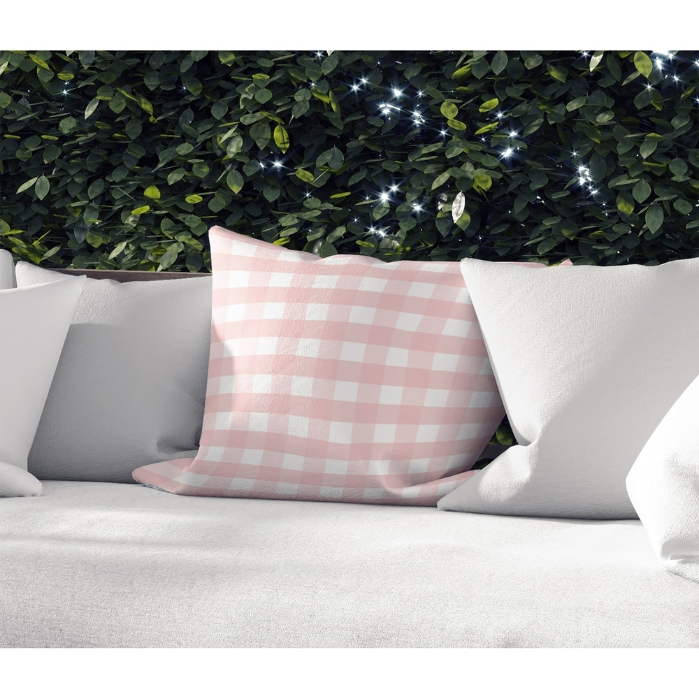 ROSE GINGHAM DREAM Indoor|Outdoor Pillow By Kavka Designs - 18" x 18"