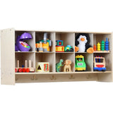 RRI Goods 10-Section Wall Mount Storage Cubby Organizer & Coat Locker with Shelf, Hanging Wall Organizer with Hooks