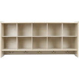 RRI Goods 10-Section Wall Mount Storage Cubby Organizer & Coat Locker with Shelf, Hanging Wall Organizer with Hooks