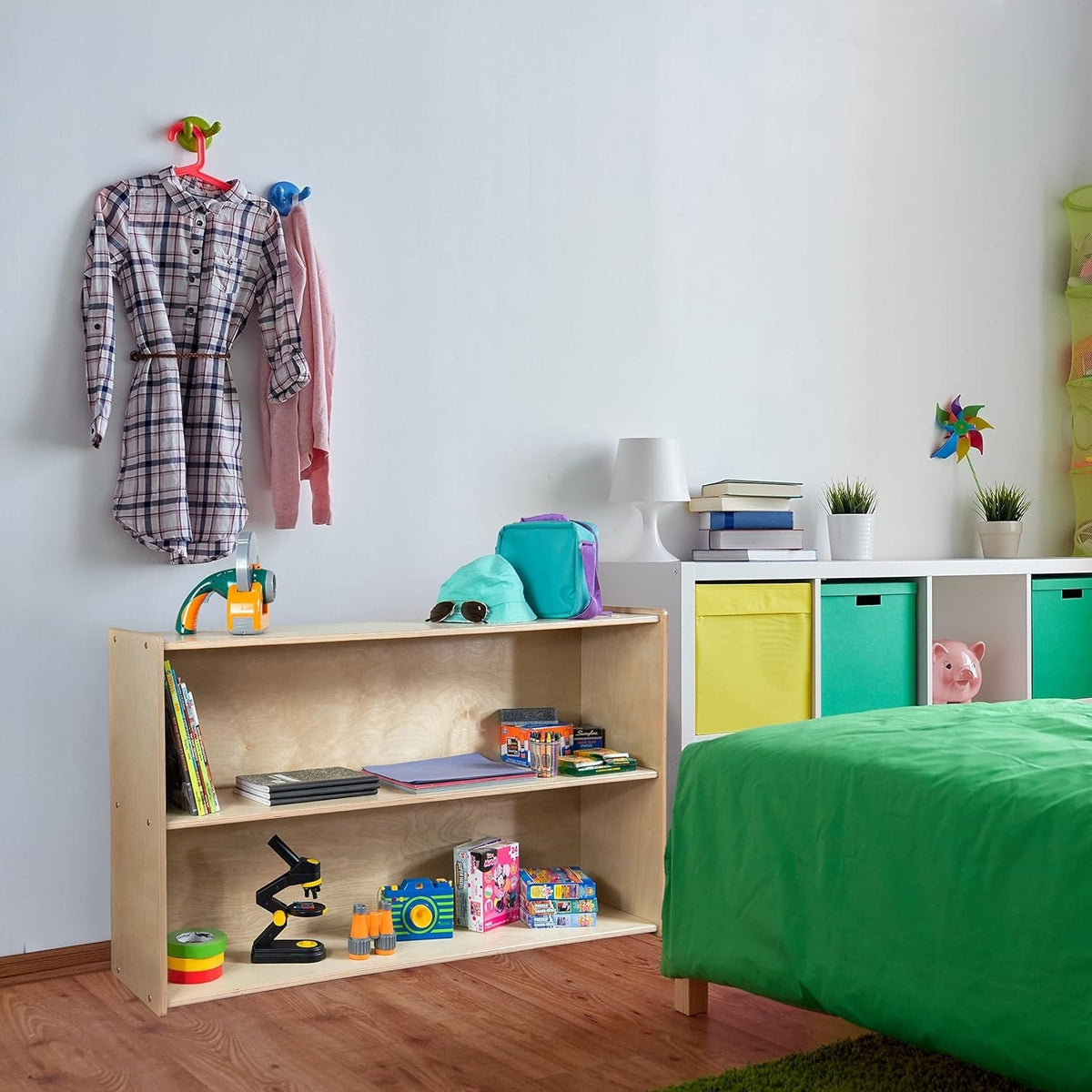 RRI Goods 2-Shelf Montessori Bookshelf, 46.75" W Horizontal Bookshelve