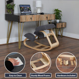 RRI Goods Ergonomic Kneeling Chair, Posture Support Comfortable Padded Office Chair, Angled Rocking Stool