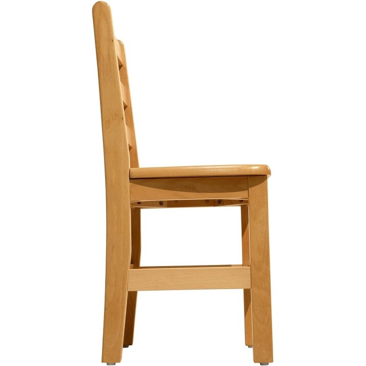 RRI Goods Ladderback Kids Chair, Classroom Seating Toddler Fully Assembled Beechwood Chair Set of 2