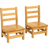 RRI Goods Ladderback Kids Chair, Classroom Seating Toddler Fully Assembled Beechwood Chair Set of 2