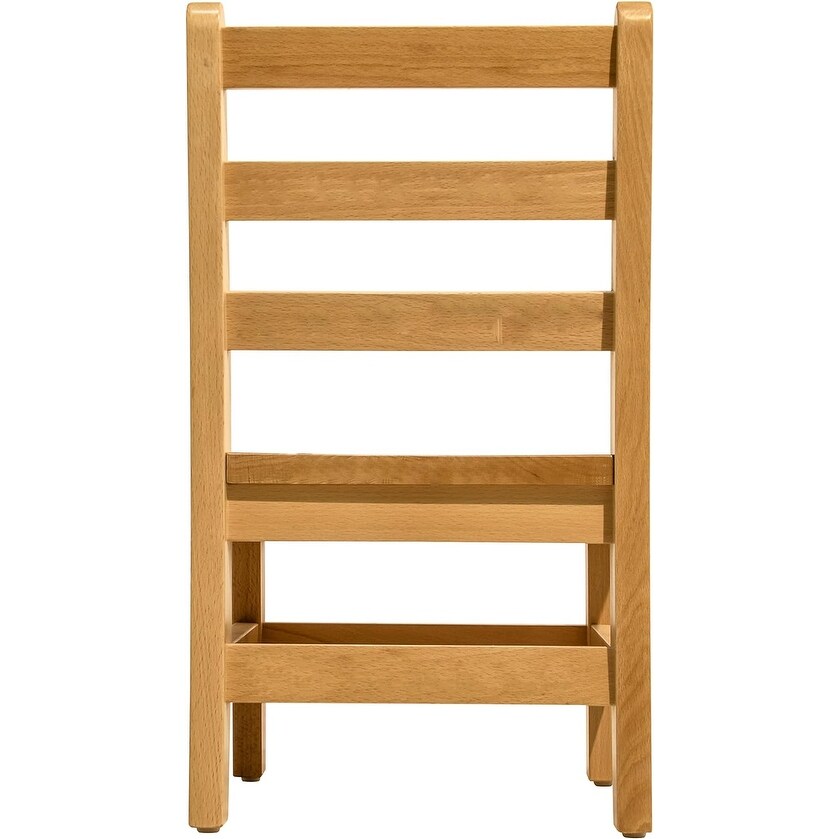 RRI Goods Ladderback Kids Chair, Classroom Seating Toddler Fully Assembled Beechwood Chair Set of 2