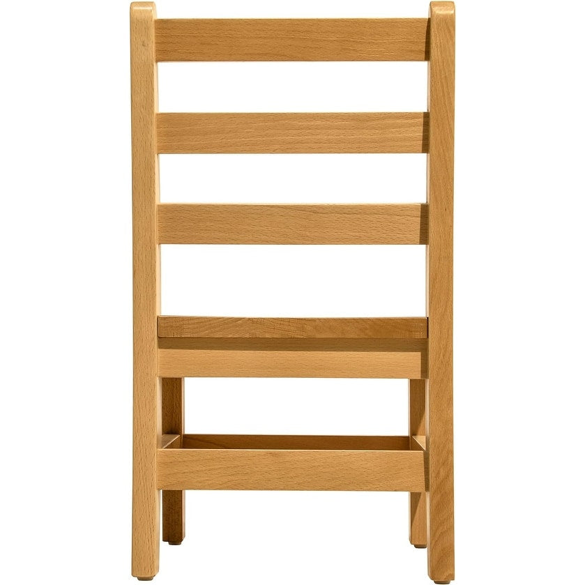 RRI Goods Ladderback Kids Chair, Classroom Seating Toddler Fully Assembled Beechwood Chair Set of 2
