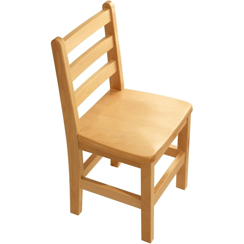 RRI Goods Ladderback Kids Chair, Classroom Seating Toddler Fully Assembled Beechwood Chair Set of 2
