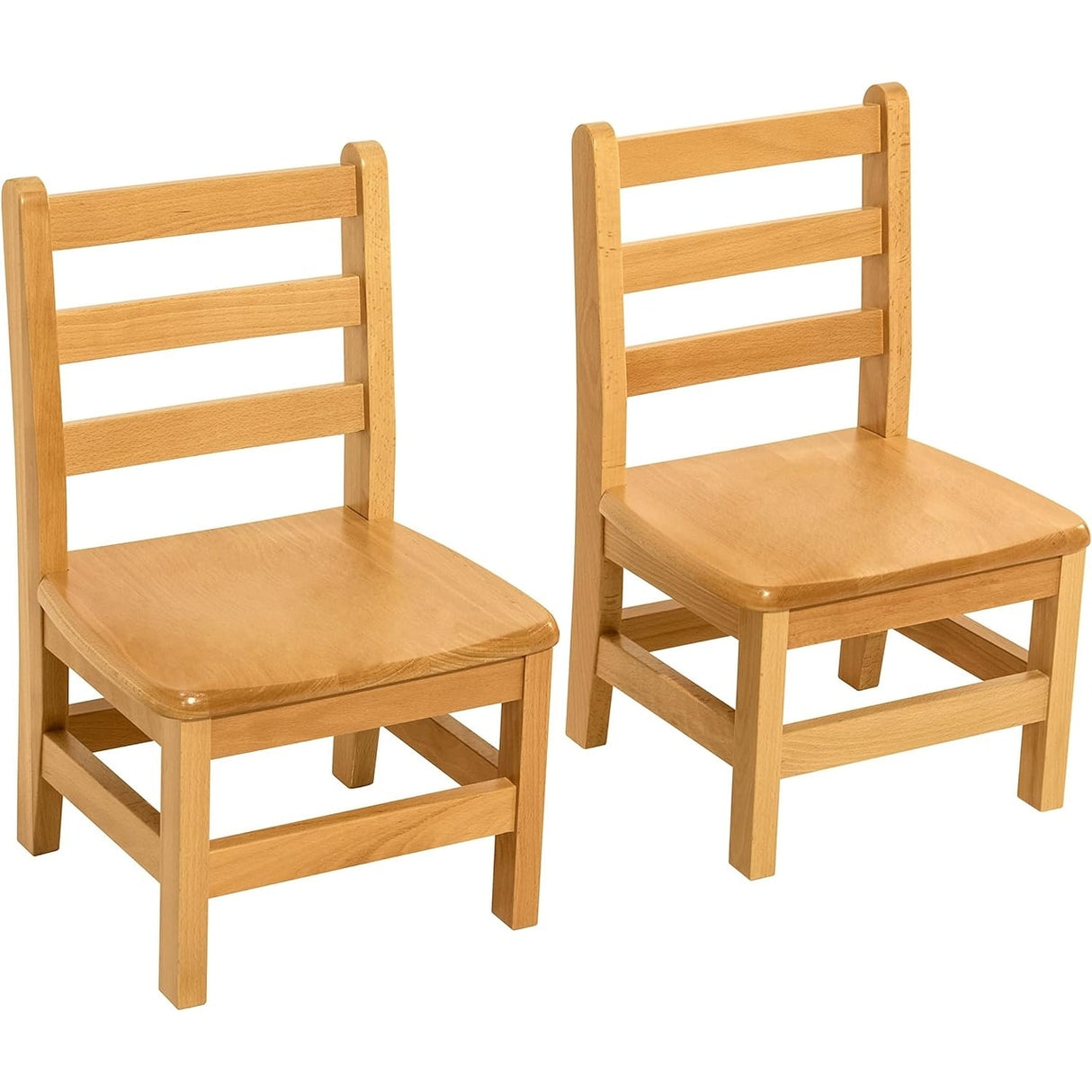 RRI Goods Ladderback Kids Chair, Classroom Seating Toddler Fully Assembled Beechwood Chair Set of 2