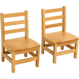 RRI Goods Ladderback Kids Chair, Classroom Seating Toddler Fully Assembled Beechwood Chair Set of 2