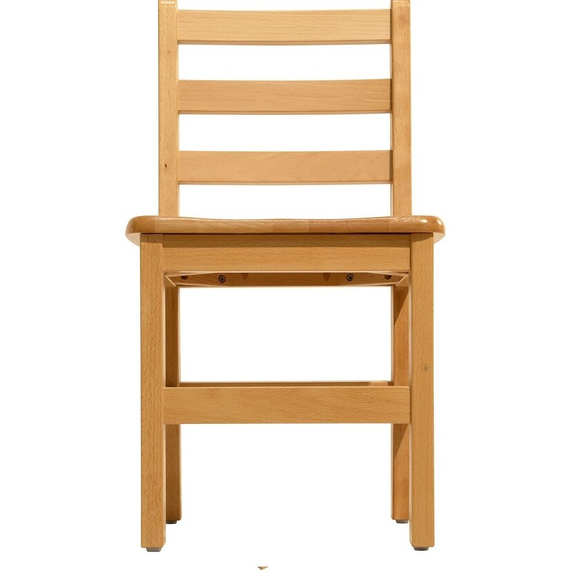 RRI Goods Ladderback Kids Chair, Classroom Seating Toddler Fully Assembled Beechwood Chair Set of 2