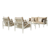 RST Brands Knoxville Maxim Beige Cushion Cream Aluminum 4-piece Outdoor Seating Set