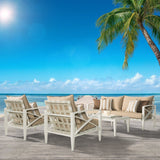 RST Brands Knoxville Maxim Beige Cushion Cream Aluminum 4-piece Outdoor Seating Set