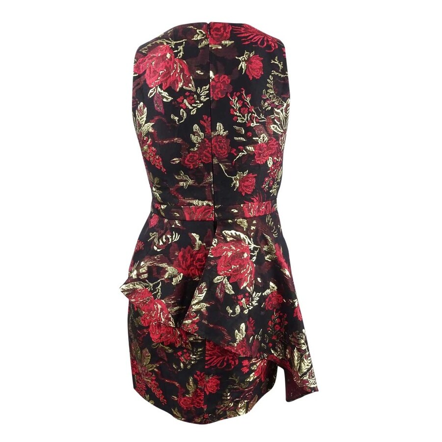 Rachel Rachel Roy Women's Asymmetrical Peplum Dress (8, Black Combo)