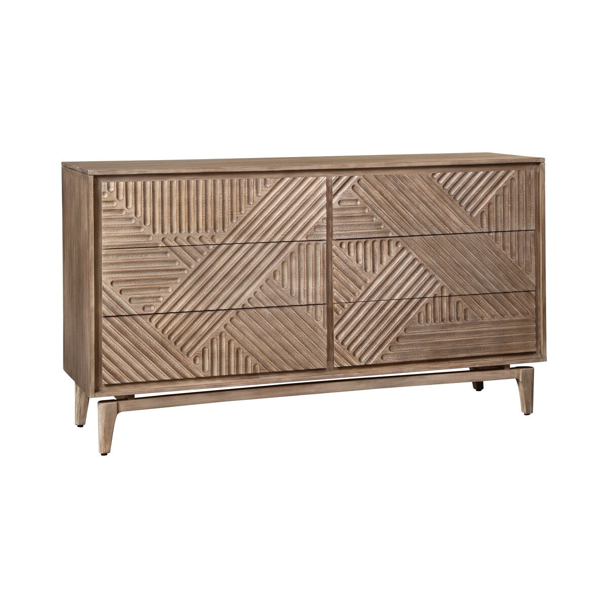 Racine Sandstone 5-piece Platform Bedroom Set with Patterned Headboard