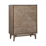 Racine Sandstone 5-piece Platform Bedroom Set with Patterned Headboard