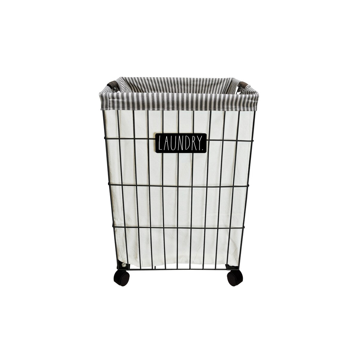 Rae Dunn Heavy Duty Laundry Hamper on Wheels - LAUNDRY