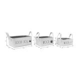 Rae Dunn Set of 3 Pet Storage Baskets - GOOD DOG. WOOF. WOOF.