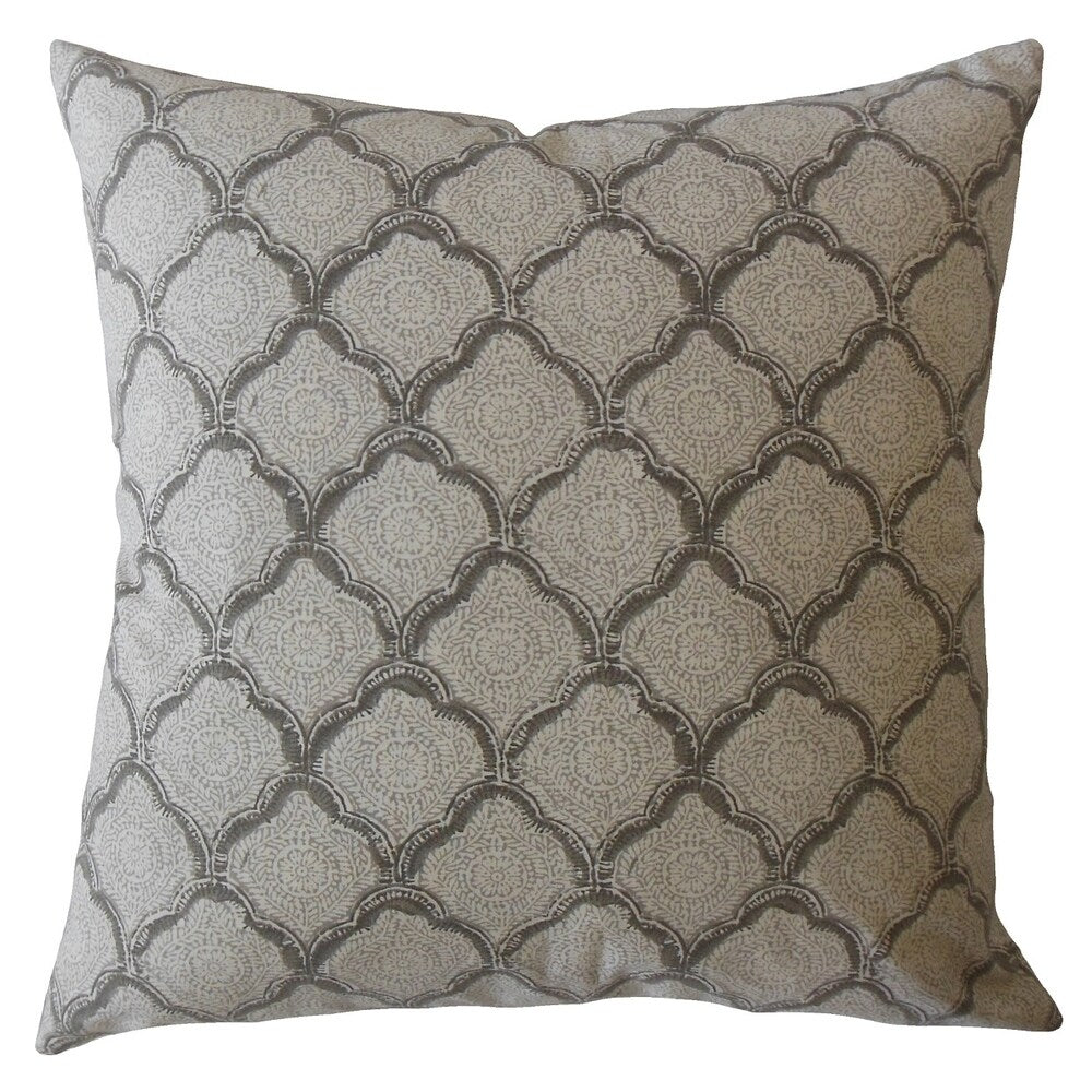 Rahima Damask Throw Pillow Mineral